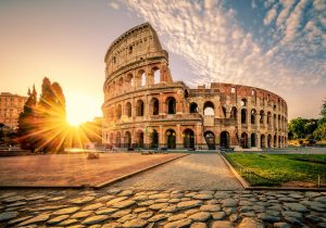 Colosseum,In,Rome,At,Sunrise,,Italy,,Europe.