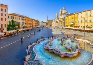 Navona,Square,From,Above(piazza,Navona),In,Rome,,Italy.,Rome,Architecture
